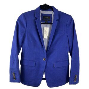 J.Crew Regent Linen Blazer NWT Royal Blue Women’s Size 2P